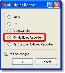 Multiplet report setup