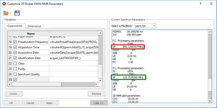 Parameters Table parmtxt