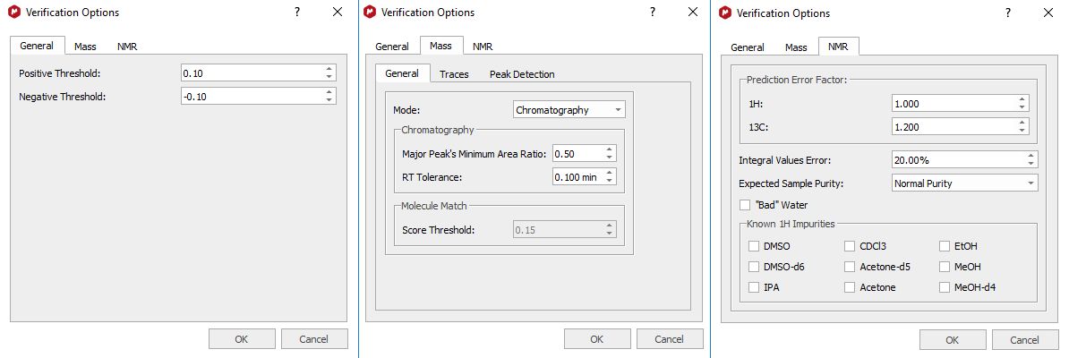 Verification options