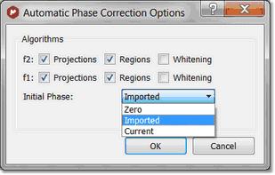 Phase Correction 2D Options