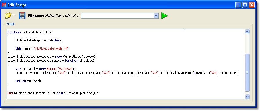 multiplet lable with nH