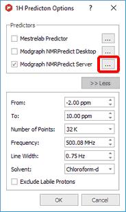 NMR Prediction Options